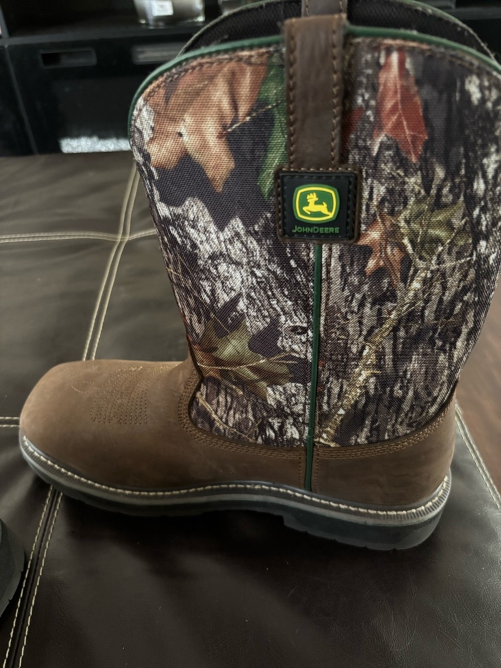 John Deere Brown and Camouflage Western Work Boot